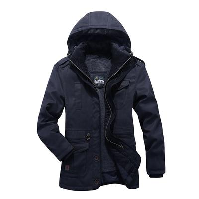 Herren-Baumwollmantel, lockere große Größe, herausnehmbares Futter, Plus-Samt, verdickte Baumwolljacke, Baumwollmantel