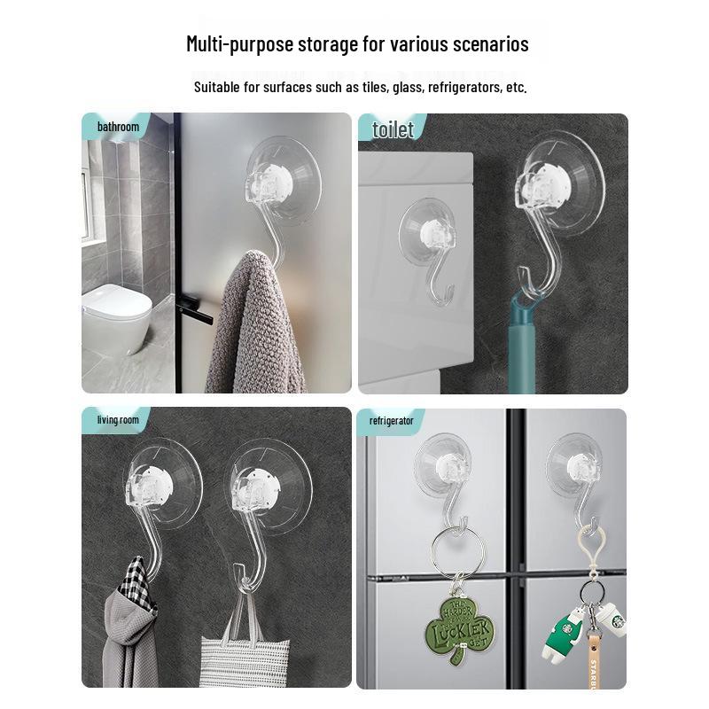Strong Adhesive Suction Cup Hook for Key and Hat Storage, No-Drilling Needed