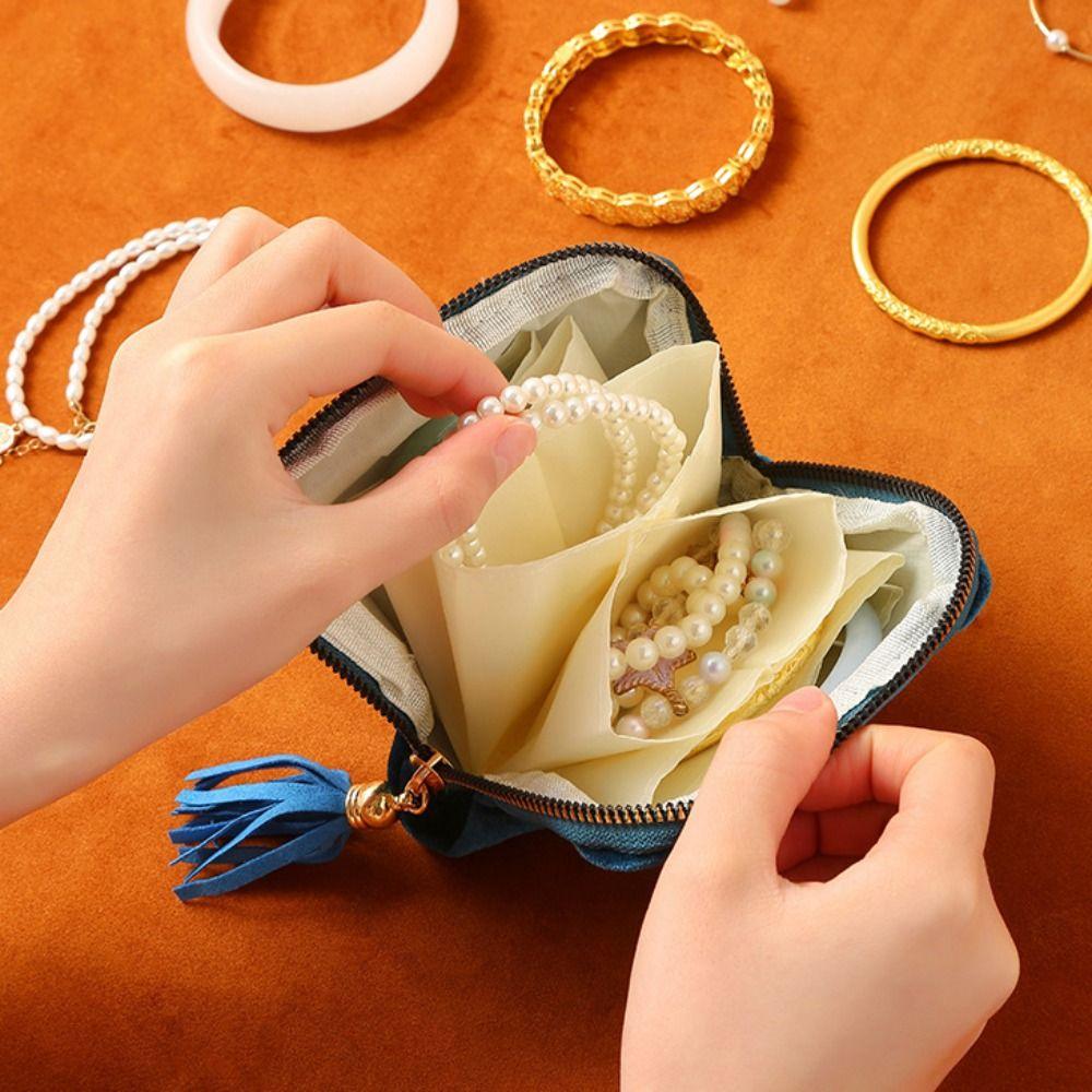 Tragbare Armband-Display-Tasche 6-lagige Geldbörse für Damen Schmuck-Organizer Reise-Outdoor-Nutzung