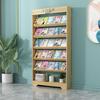 Wooden Floor-Standing Magazine and Newspaper Rack: Office Display and Storage for Books and Promotional Materials.