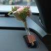 Stable Mini Car Flower Vase Clip Elegant Adjustable Car Vent Flower Vase Walnut and Glass Creative Auto Vent Decor Dashboard