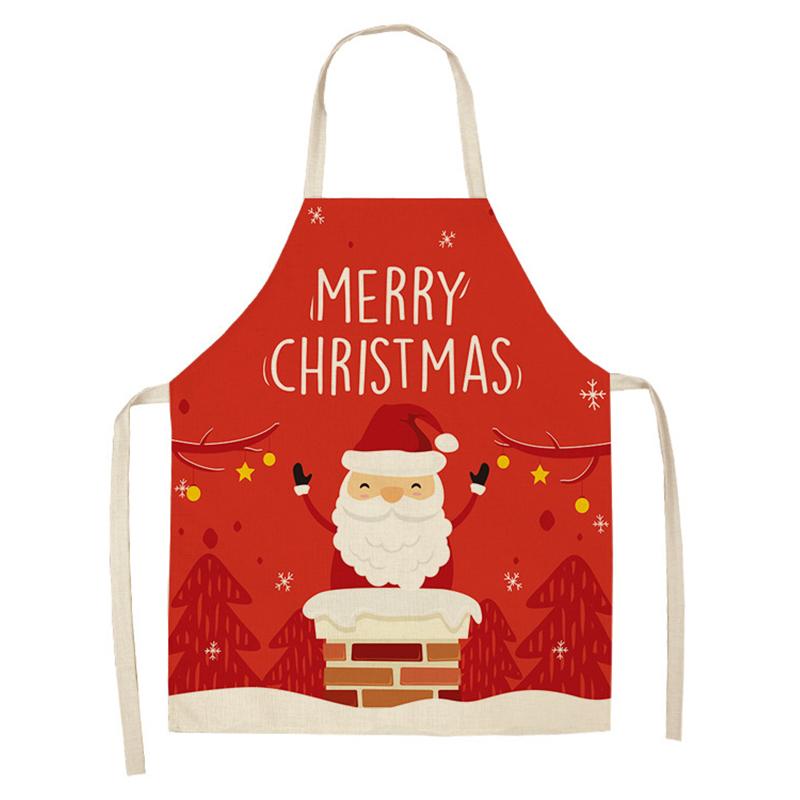 Linen Merry Christmas Apron Christmas Decorations for Home Kitchen Accessories 2025 Christmas Natal Navidad 2025 New Year Gifts