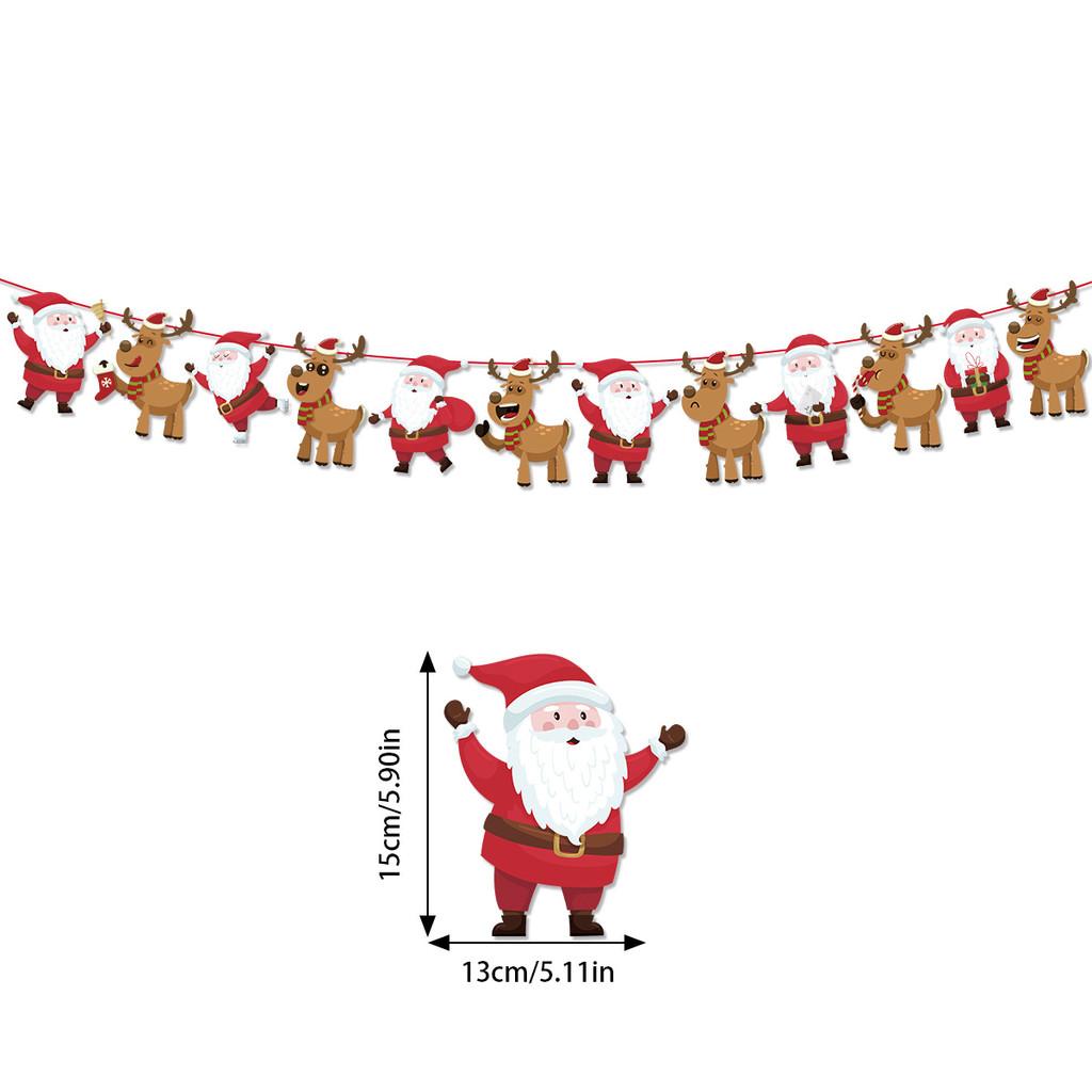 Christmas Theme Letter Snowman Sock Pattern Paper Banner Props Decoration
