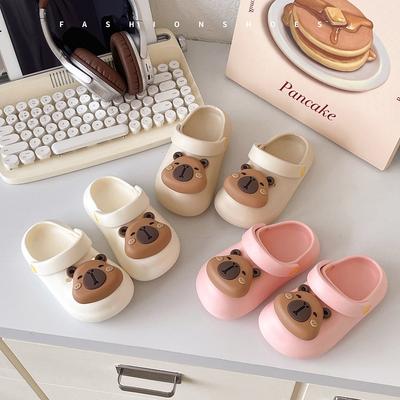 Kids Slippers Summer Boys Girls Anti-slip Wearable Cute Baby Cartoon Bear Hole Shoes Wholesale Toddler Sandals