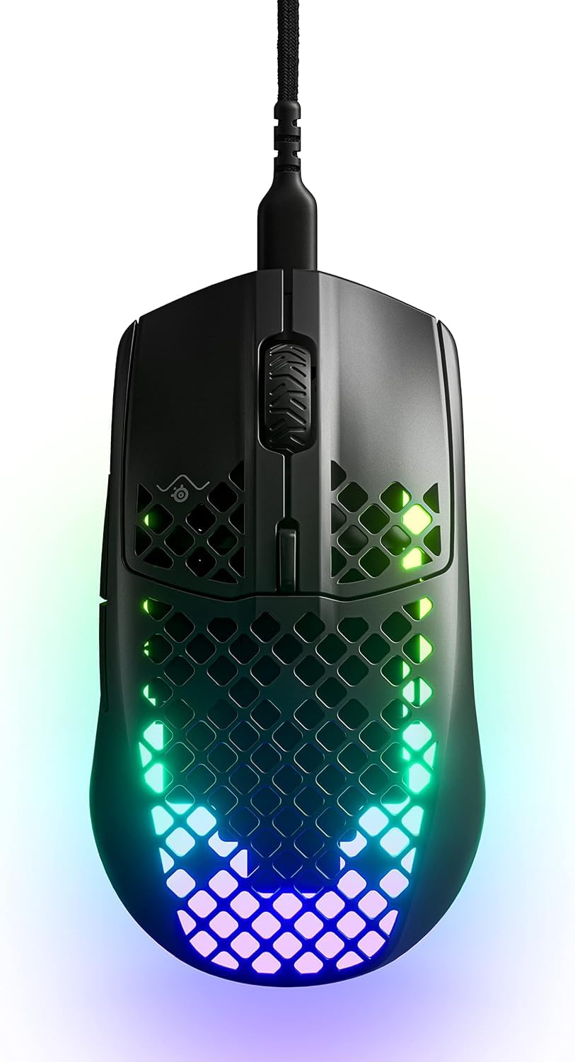 

SteelSeries Aerox 3 Black Wired Gaming Waterproof and with SuperMesh Cable and RGB Illumination Mouse, Ultra-Lightweight, IP54-Rated, Dustproof, чорний