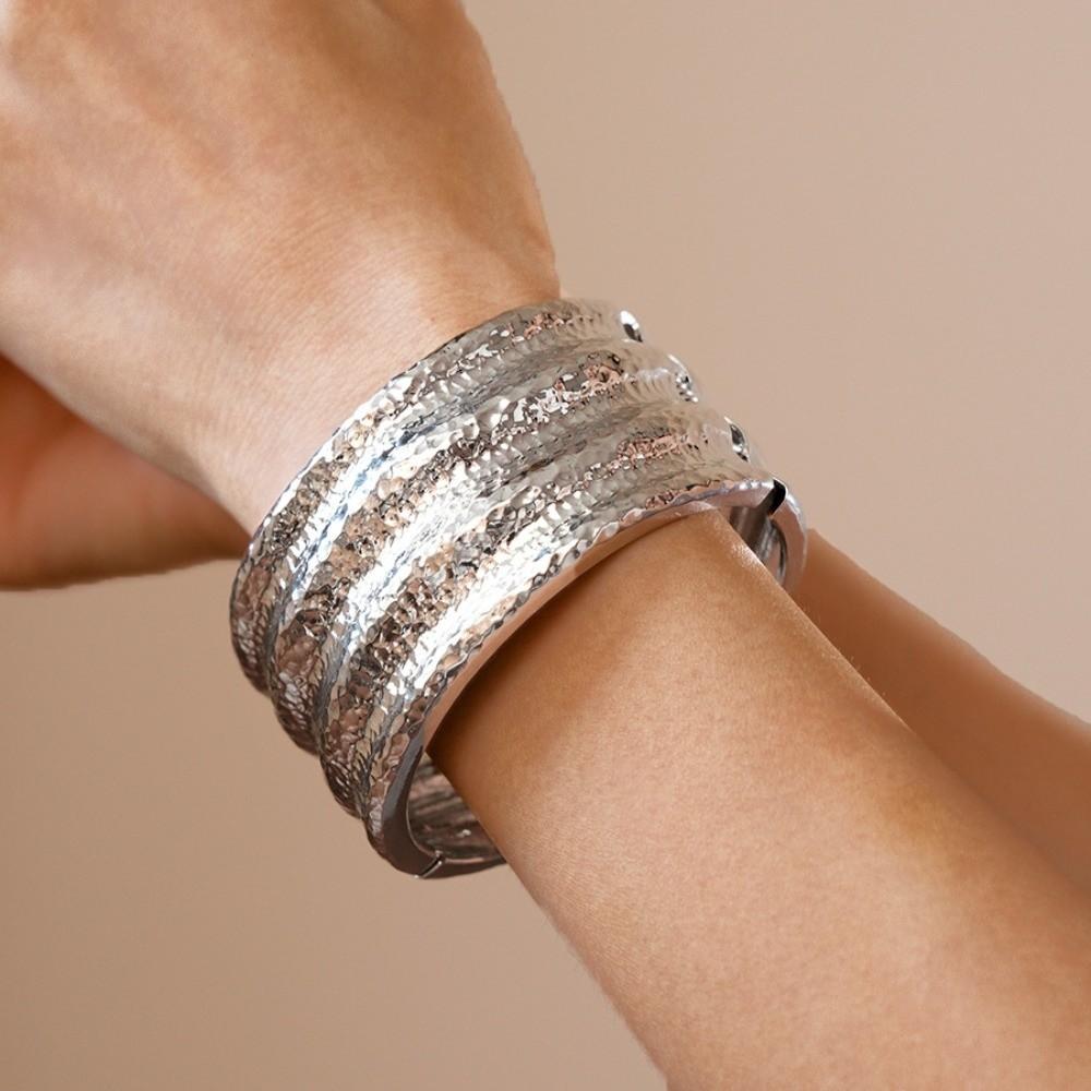 Europe American Style Wide Open Bangle Metal Exaggerated Bracelet Temperament Cuff Bangles  Women