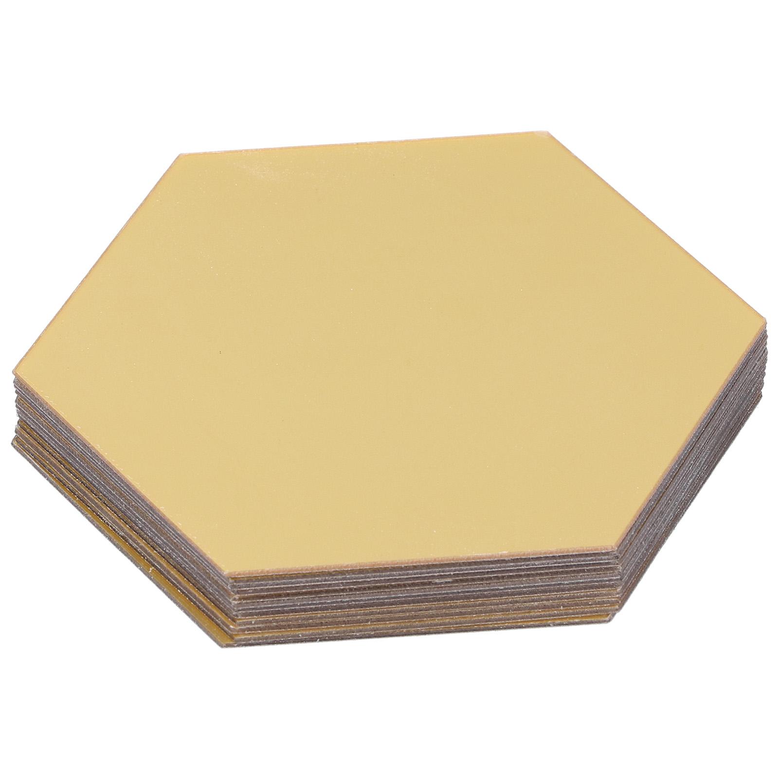 

4 Set Mirror Wall Sticker Acrylic Hex Removable Decor Decal Background Home Decoration12.6cm Gold золотой