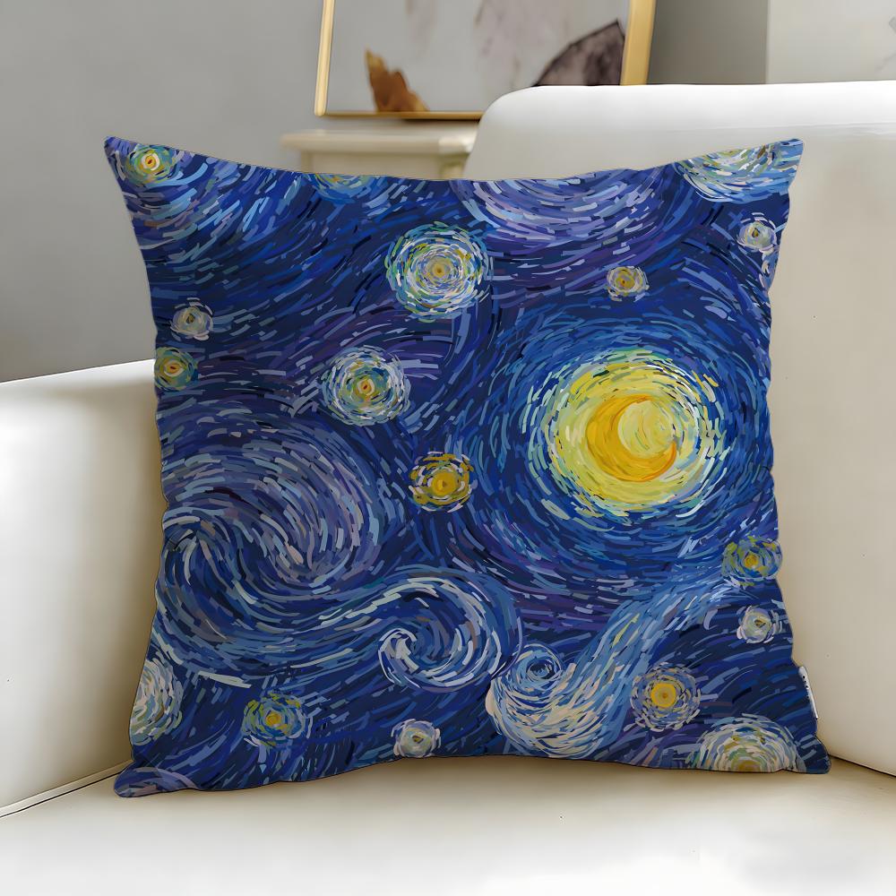 Artistic Background Patterns Cushion Cover Soft EasyWash Pillow Case Versatile for Couch Bed Travel and Office