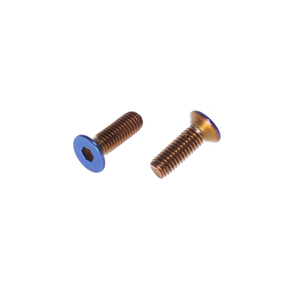 X AUTOHAUX 8pcs M5x0.8 Flat Head Car Steering Wheel Screw Bolt Taper with Wrench Burnt Blue
