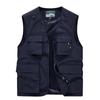 Four Seasons Men's Vest Thin Dad Sleeveless Stand-Up Collar Multi-Pocket Quick-Drying Vest Large Size Vest