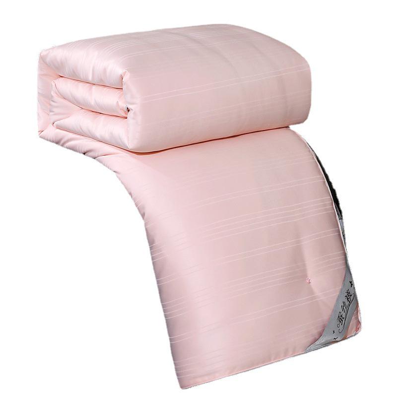 100% Cotton Jacquard Mulberry Silk Quilt - All-Season Double Quilt for Spring, Autumn, Summer & Thickened Winter Options