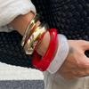 Ingemark 4 Styles Hip Hop Resin Acrylic Bangles for Women 2026 New Fashion Geometric Irregular Spring Bracelets Jewelry Gift