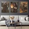 Modern Nordic Female Art Lady Knight Dark Demon Retro Posters Prints Canvas Painting Wall Art Picture Living Room Home Decor