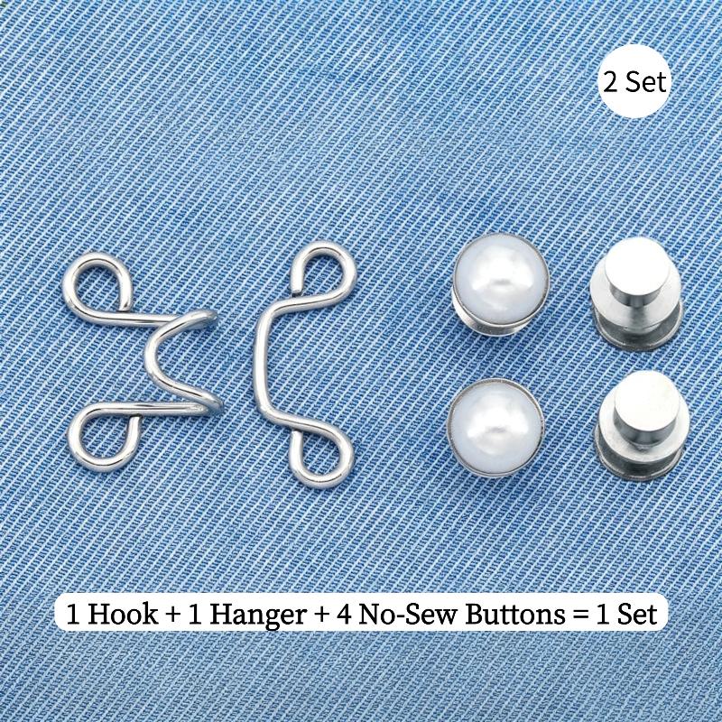 2/4/8 Sets Pant Waist Tightener Button Pins Jeans Button Tightener To Make Smaller Waist Tightener
