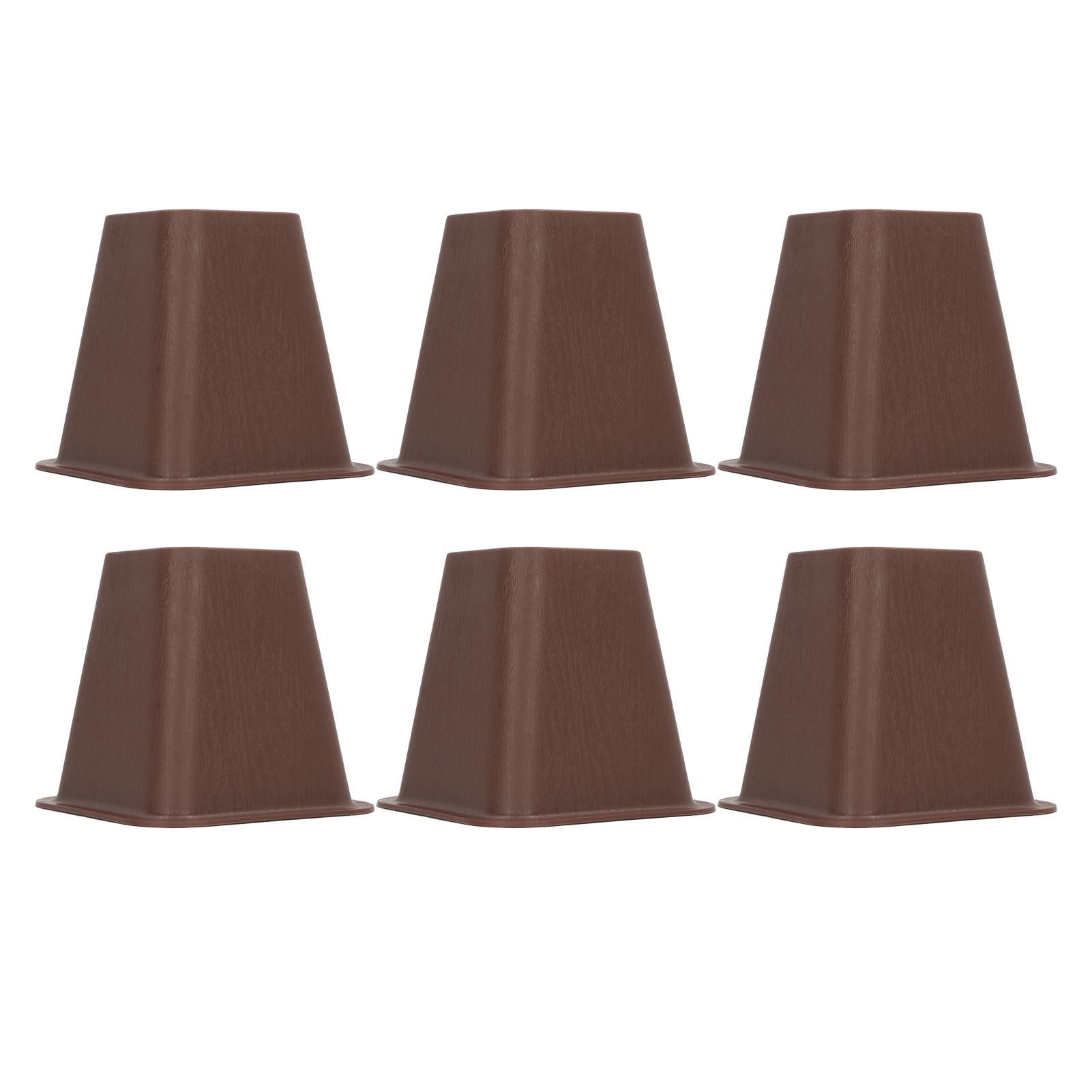 

6 Pcs Furniture Risers Plastic Antislip Bed Risers Wood Grain for Storage Desk Sofa Chair Washing Machine