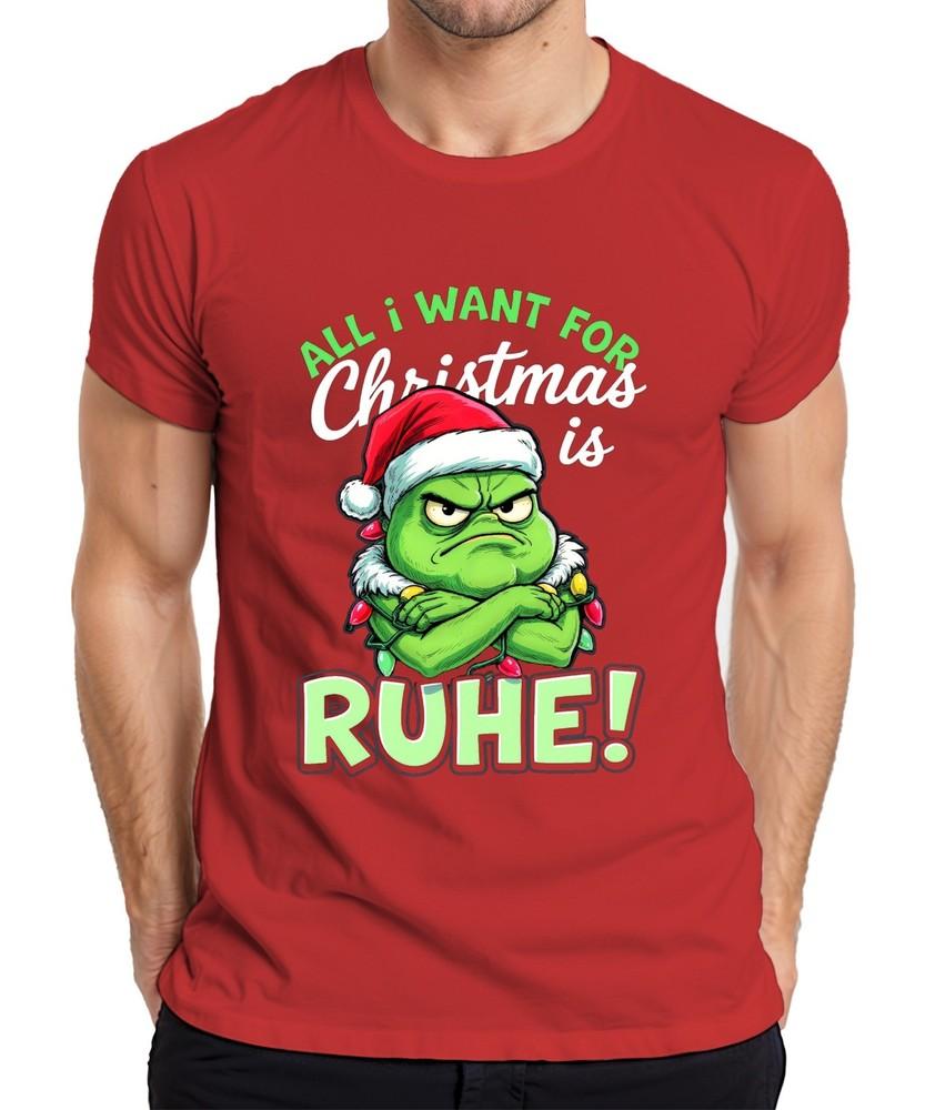All I Want For Christmas Is Rest Grinch Santa Hat Funny Unisexs Tshirt