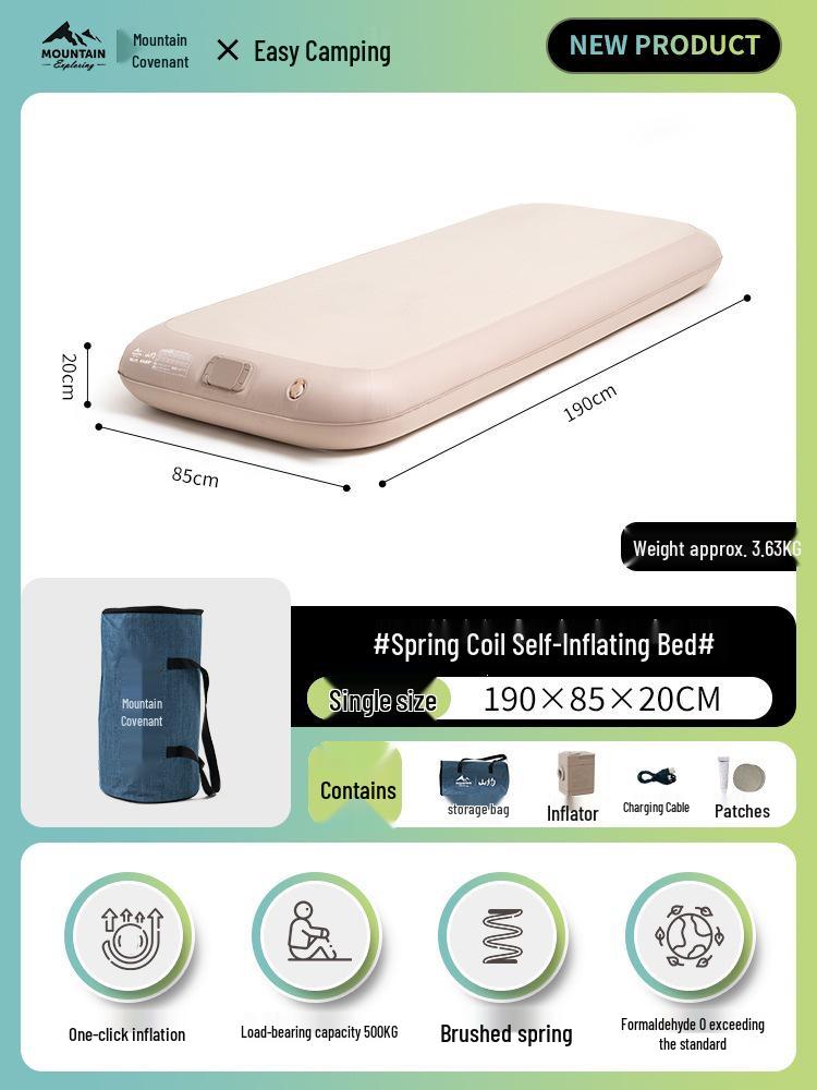Mountain Inflatable Camping Mattress – Automatic Airbed for Outdoor & Home Use