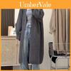 Retro Long Knitted Sweater Coat With Solid Color Design For Women Spring Autumn Casual