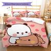 H260212Peach Goma Pattern Bedding,Quilt Set Quilt Cover Pillowcase Home Birthday Gift (1 * duvet cover + 2 * pillowcase, without core)