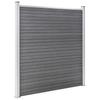 WPC Fence Set: 1 Square Panel + 1 Diagonal Panel 273 X 186 Cm Grey