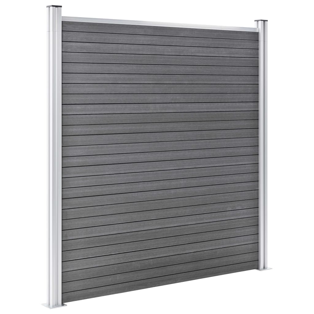 WPC Fence Set: 1 Square Panel + 1 Diagonal Panel 273 X 186 Cm Grey