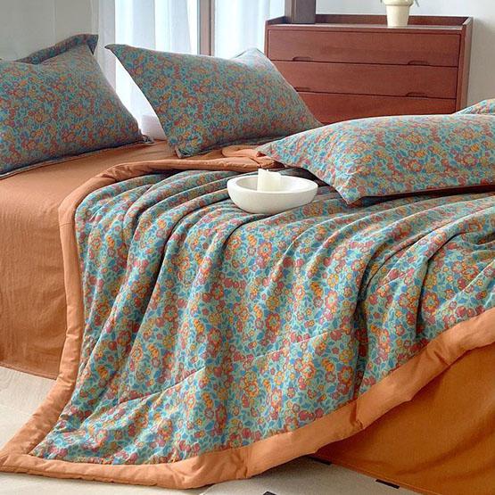 WTEMPO Printed Home Hotel Soft Tatami Blankets Large Size Simple Retro Foldable Blankets Thickened Student Soft Dormitory Blankets