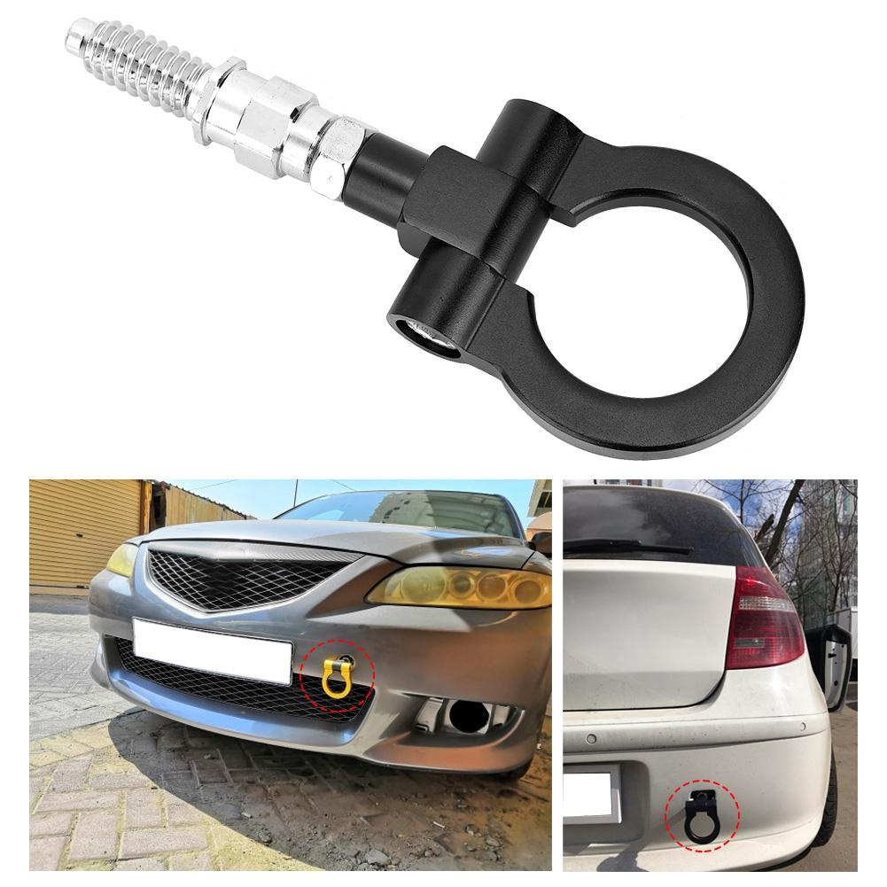 European Car CNC Trailer Tow Hook Fits for 3 Series E39 E92 E91 E90 E46 E36 (Black)