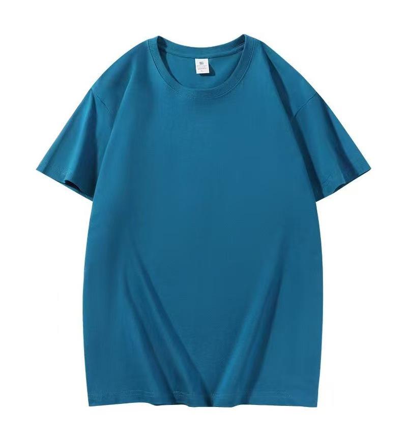 100% Pure Cotton Heavyweight 250g Solid Color Round Neck Casual Short Sleeve T-shirt