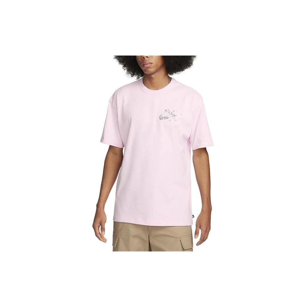 Nike Sb Solid Color Crew Neck Casual Short Sleeve T-Shirt Men Tops Pink FQ3722-663