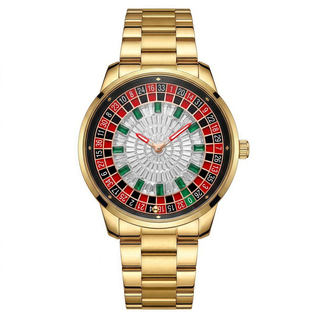 Luminous Waterproof Men's Steel Watch with Czech Leopard Design