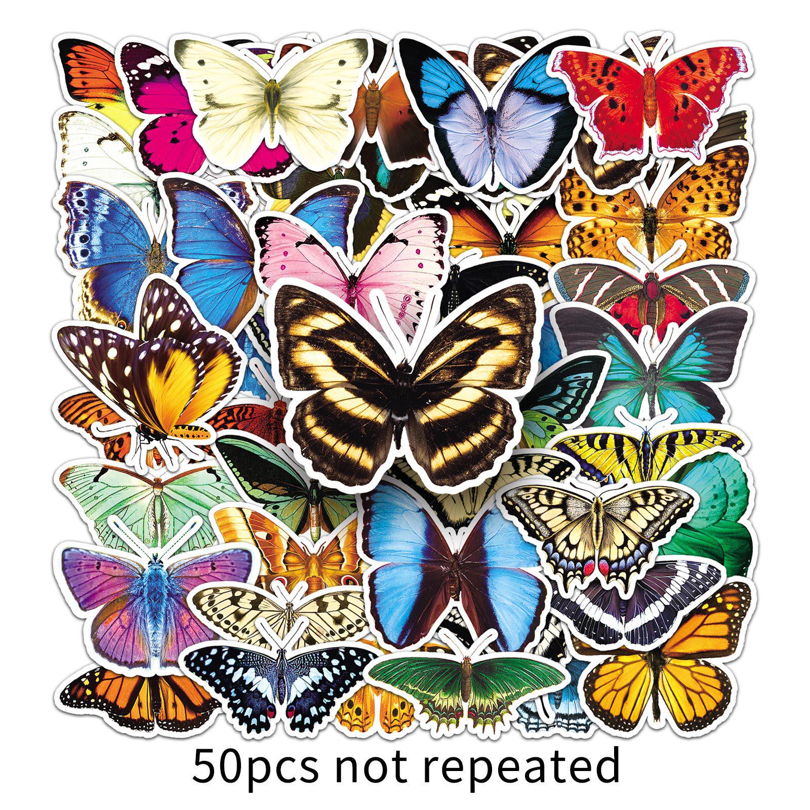 

50 Sheets Butterfly & Animal Stickers for Kids - Waterproof Decor for Phone Cases & Luggage
