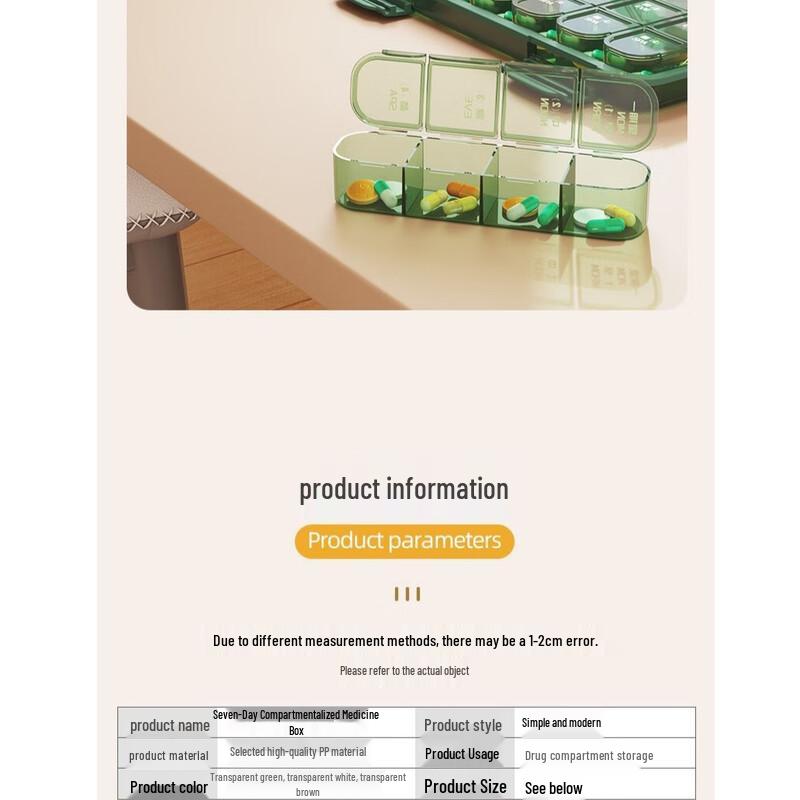 miflame Portable 28-Grid Pill Organizer