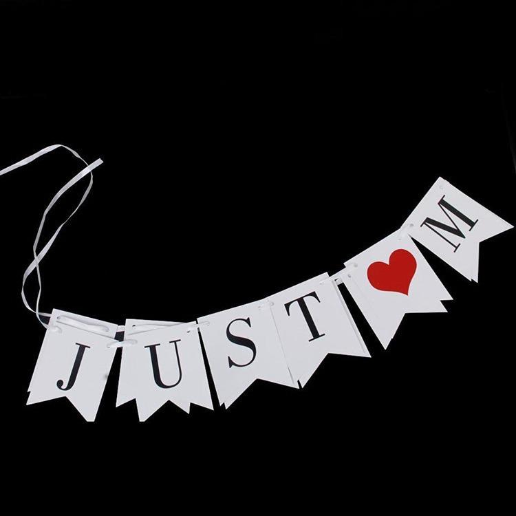 JUST MARRIED Fishtail Wedding Banner - Photo Props & Party Decoration