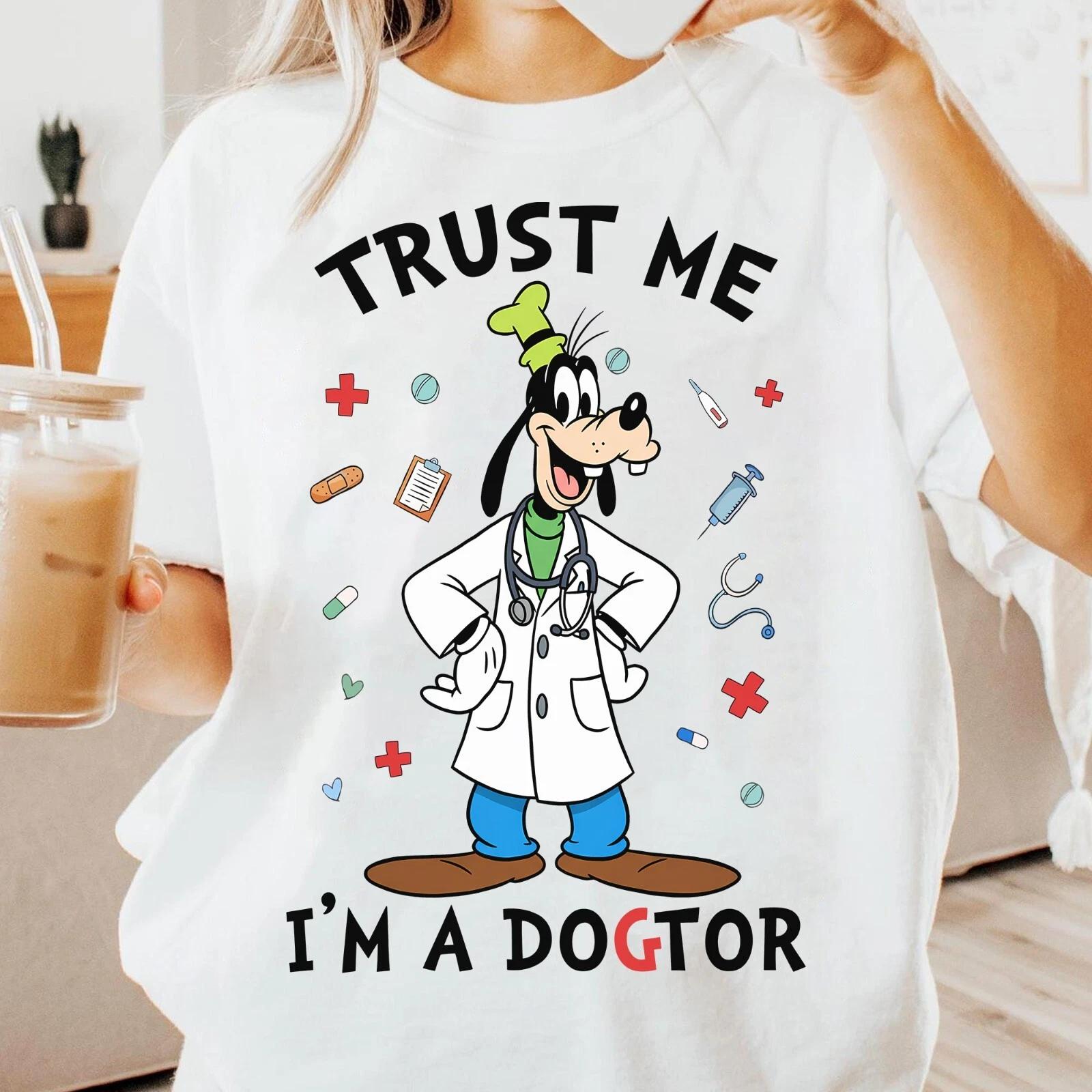 Disney Goofy Trust Me I m A Dogtor Nurse Day Unisex Adult Kid Tee L