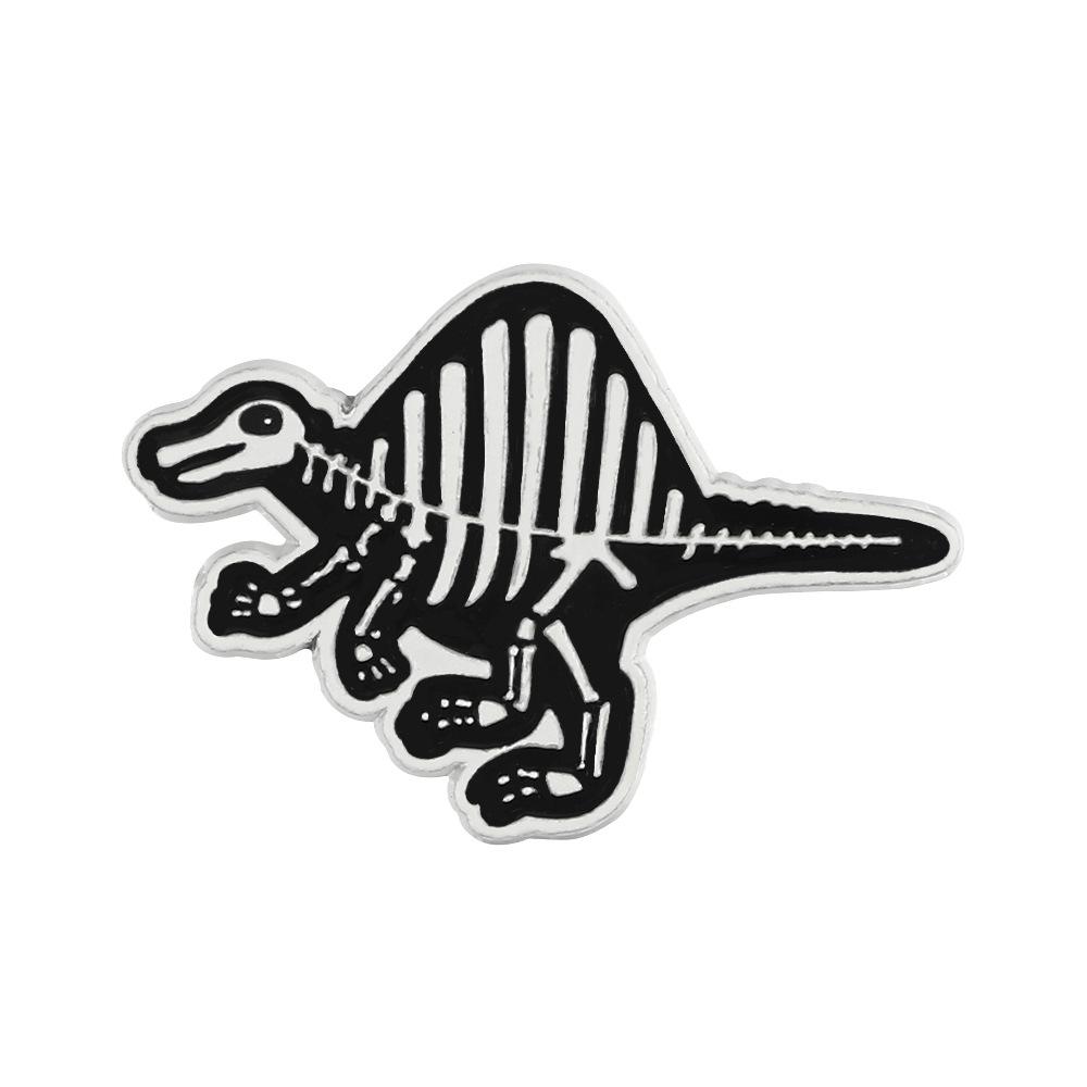 European & American Style Jurassic Park Dinosaur Skeleton Brooch - Creative Mini Animal Pin