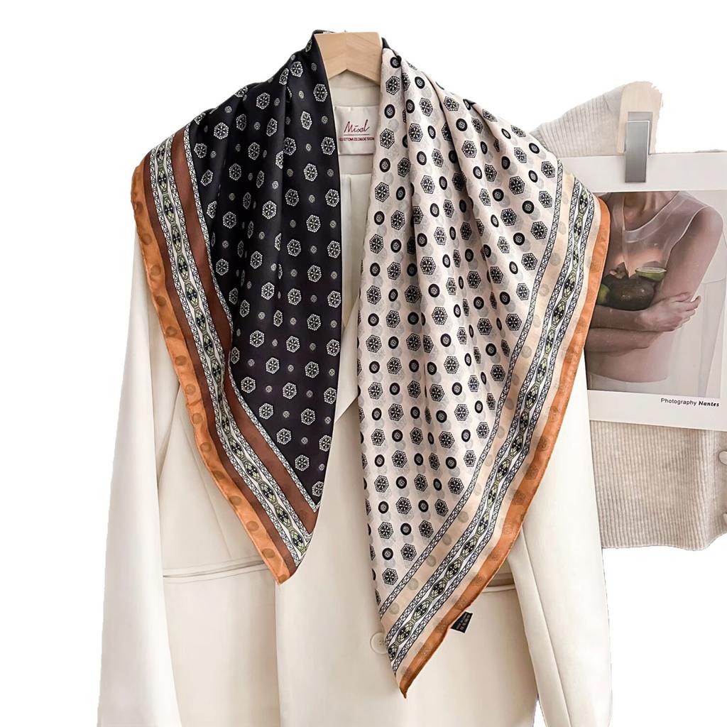 1116 New National Style Peony Velvet 91 Large Square Scarf Scarf High Temperament Small Scarf Multifunctional Shawl Women