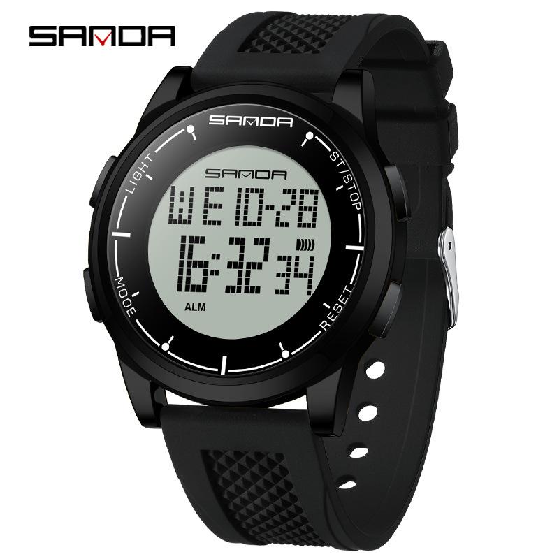 Sanda Luminous Men's Multifunctional Waterproof Digital Watch with Stopwatch and Alarm Clock  