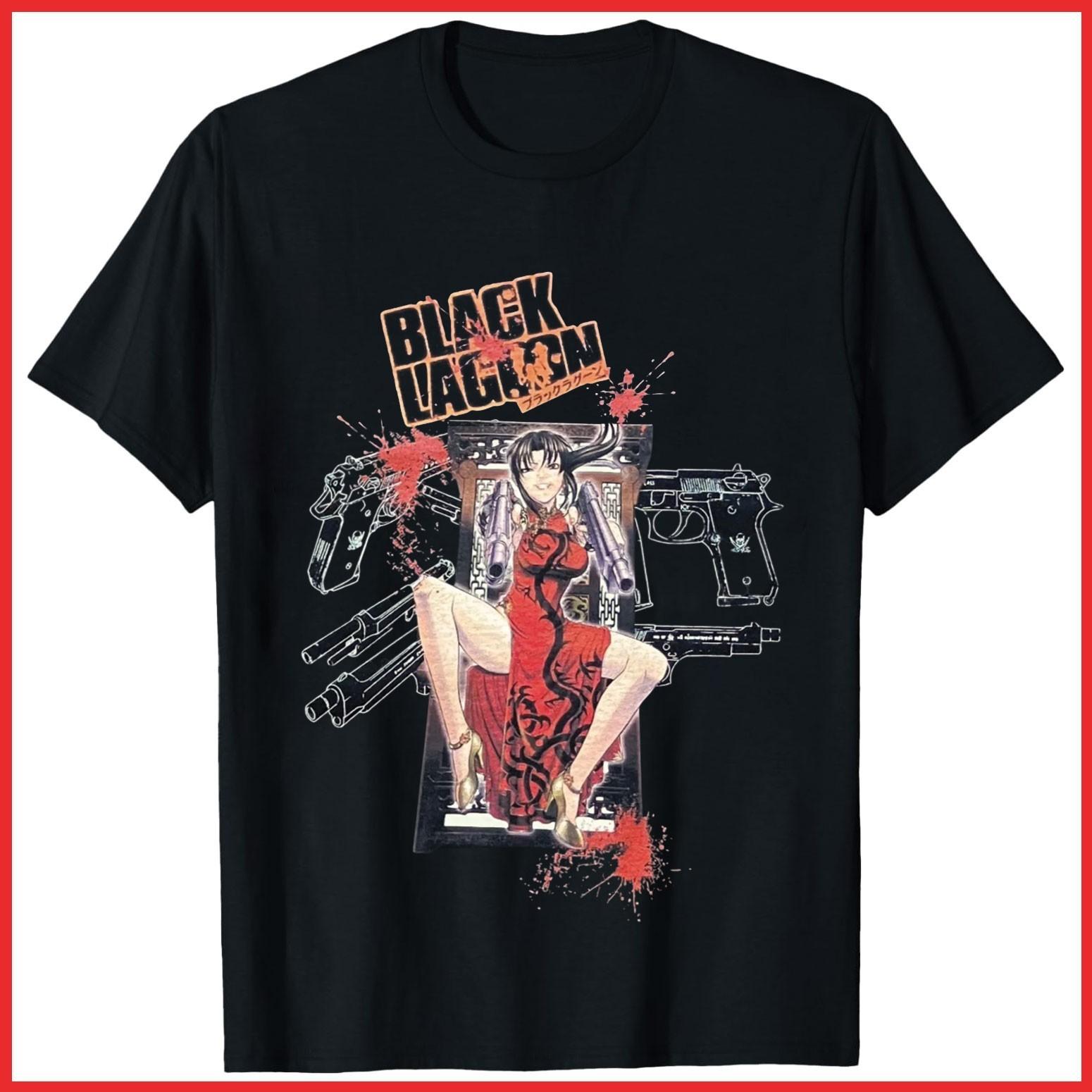 Black Lagoon Revy Black Cotton T-Shirt S-5XL S