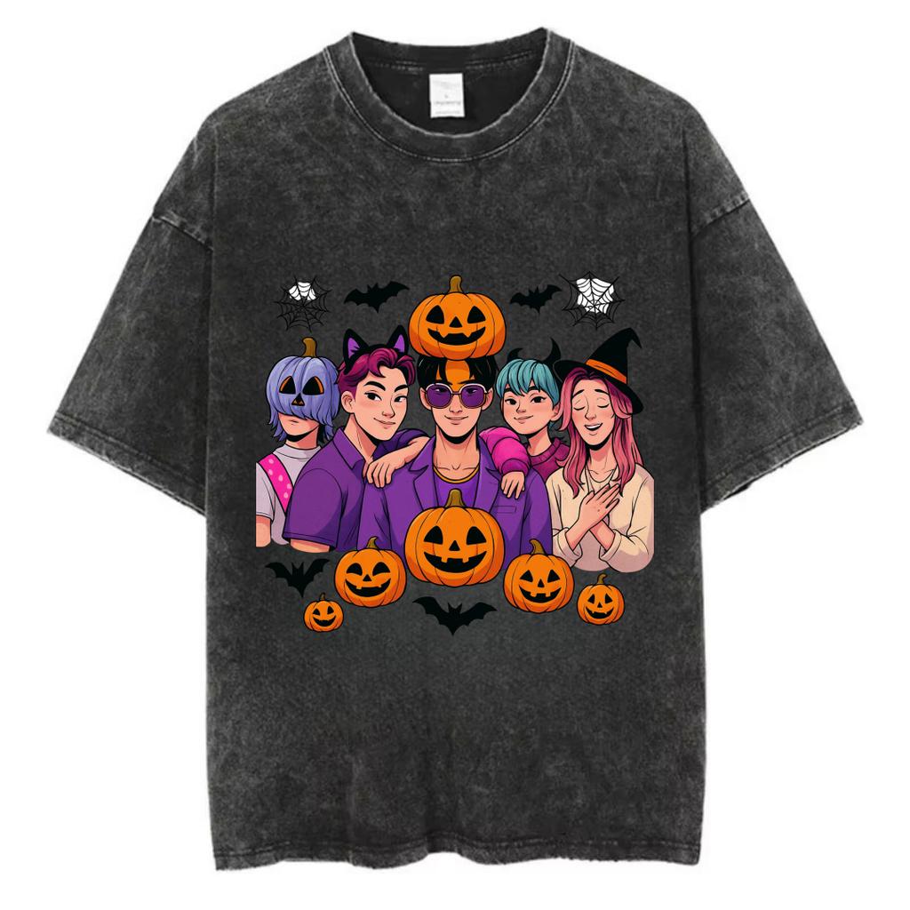 Women Kpop Anime Demon Hunters Huntrix Girls Fashion T-Shirts Women Aesthetic Manga T-shirt Oversized Cotton Street T Shirt