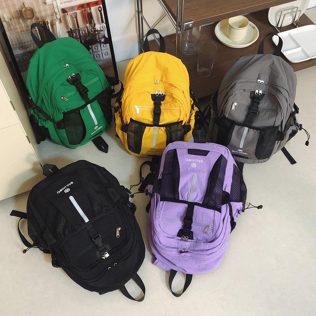 Schoolbag Outdoor Sports Backpack Solid Color Versatile Men's and Women's Travel Backpack Mountaineering Hiking Bag