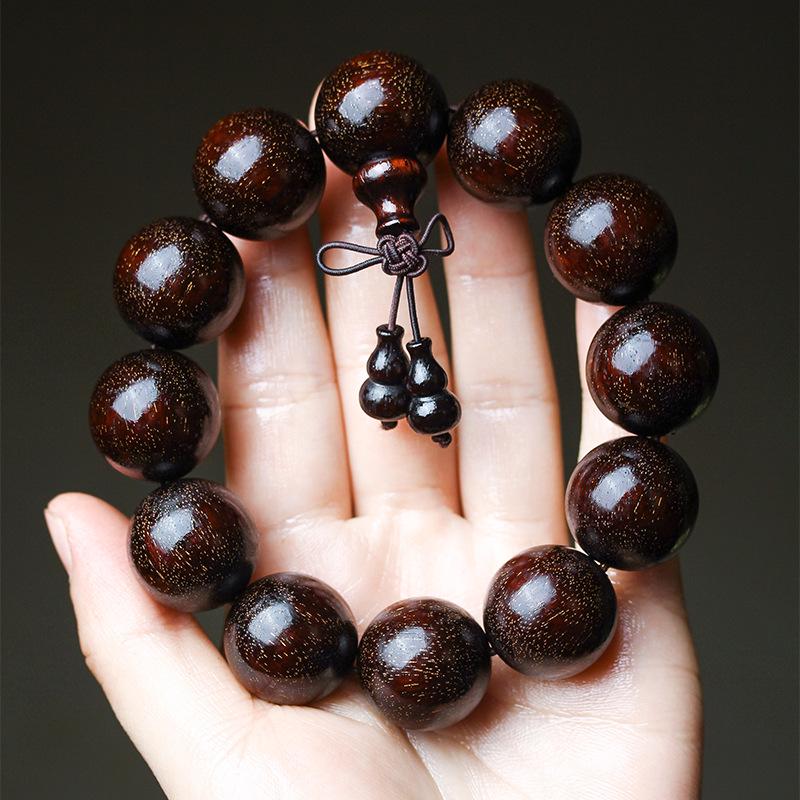 Venus Old Material Small-Leaf Red Sandalwood Prayer Beads Chain - High Oil Density, Unisex, New Chinese Style Decoration Gift