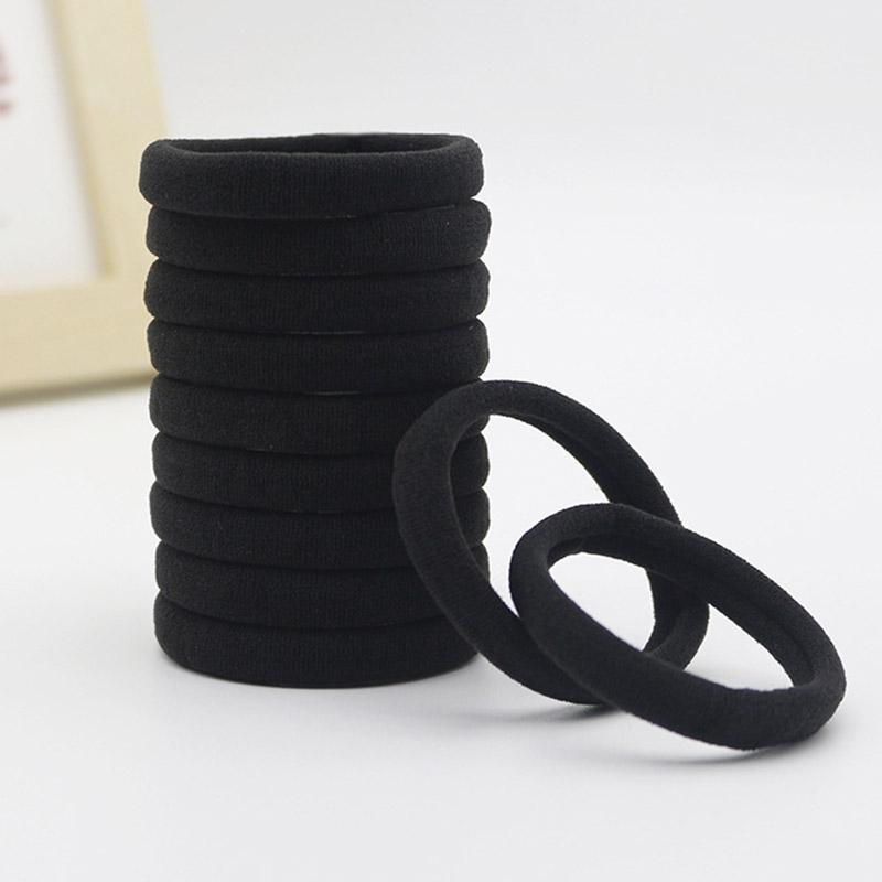 Women Black Hair Ties Elastic Rubber Bands Hair Accessories Ponytail Holders Scrunchies Accessories
