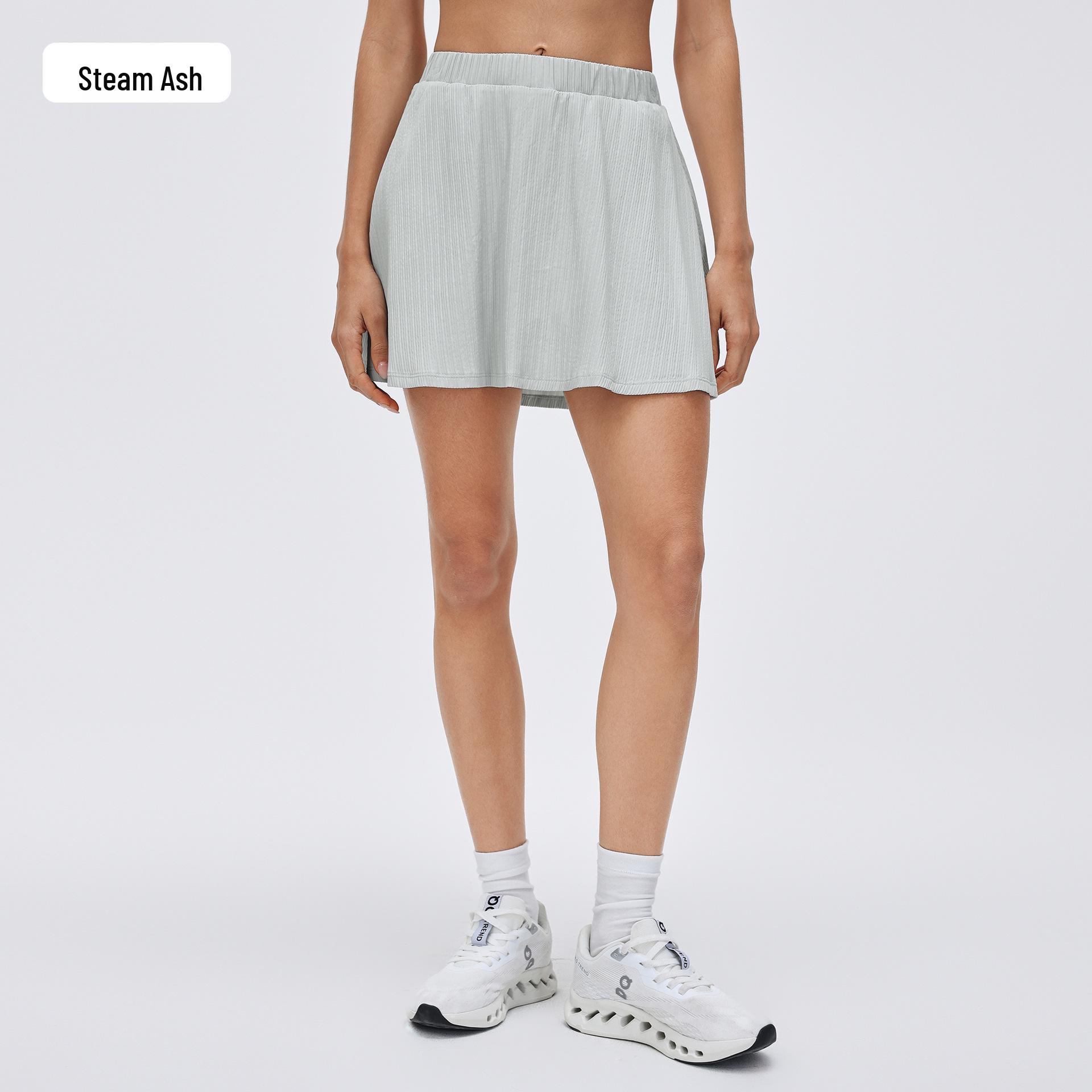 

Lightweight Breathable A-line Tennis Skirt with Sweat-wicking Yoga Shorts - Anti-exposure Fitness Skirt D26023 8