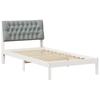 White Upholstered Bed Frame with Headboard 100 x 200 cm
