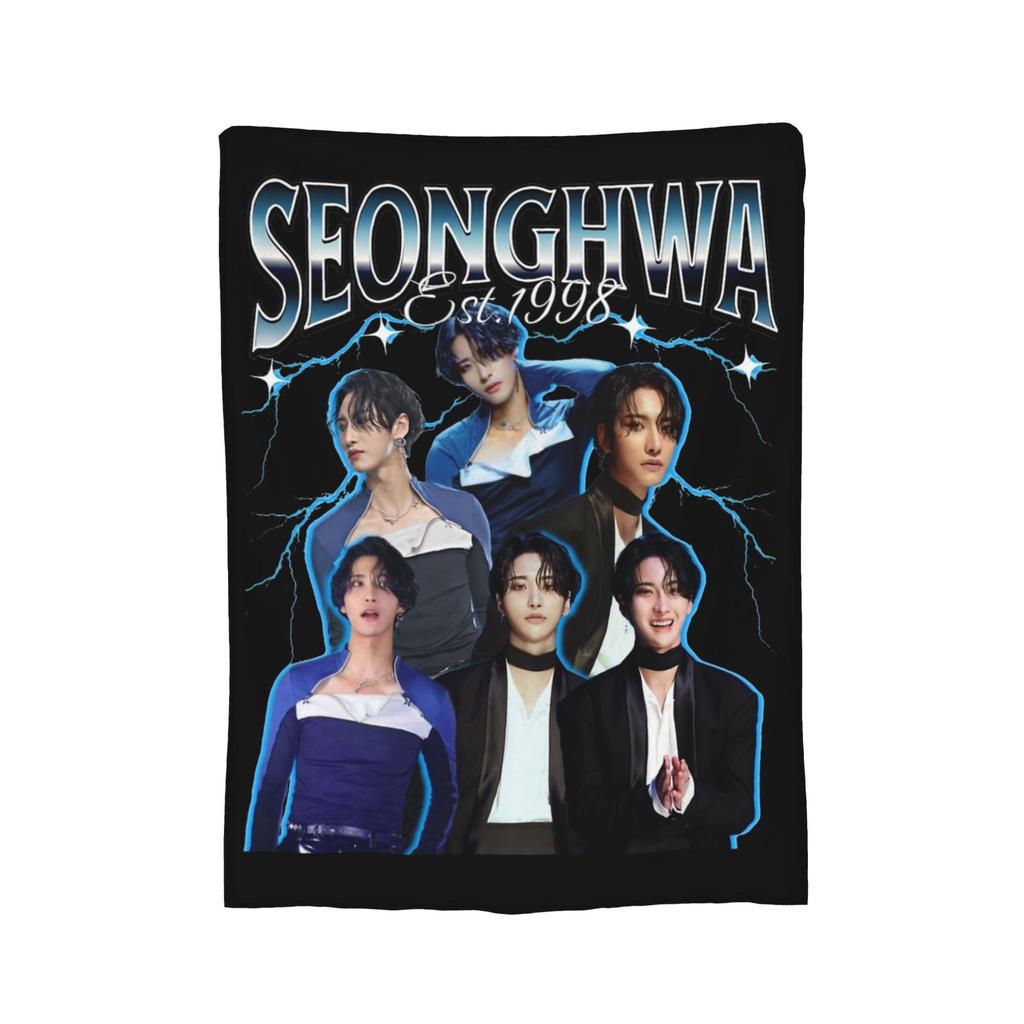 Yunho 90s Ateez Kpop Band Blanket Fleece Spring/Autumn  Breathable Soft Throw Blankets for Bedding Couch Bedspreads