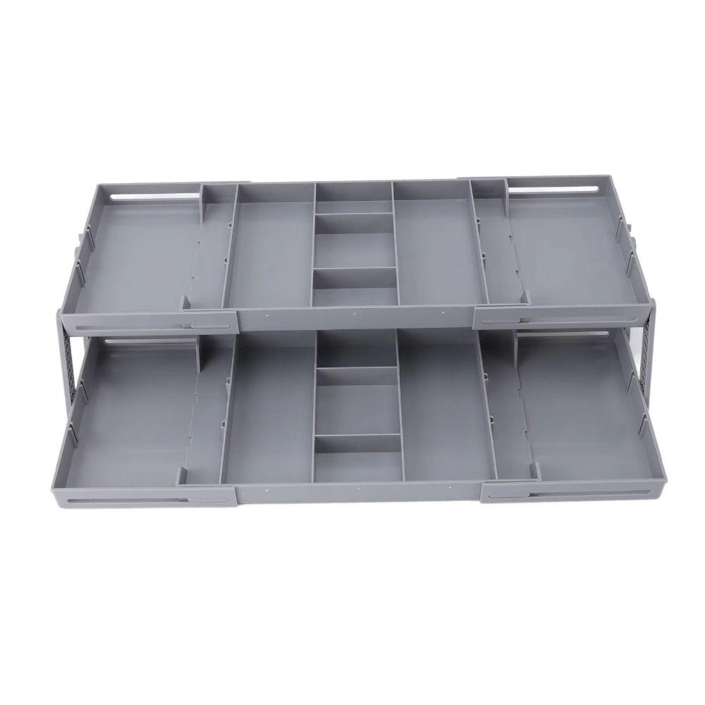 2/3 Tier Expandable Storage Tray Adjustable Flatware Storage Divider  Cosmetics Utensils