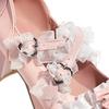 Lolita Shoes Women High Heels Pendant Lace Straps Bow Cute Girls Princess Tea Party Pumps Students Lovely Plus Size 34-48