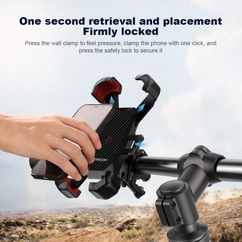 Phone Holder 360 Degree Rotating Mobile Phone Stand Shockproof Motorcycle Phone Mount Adjustable for 4.8-6.8 Inch Smart Phone