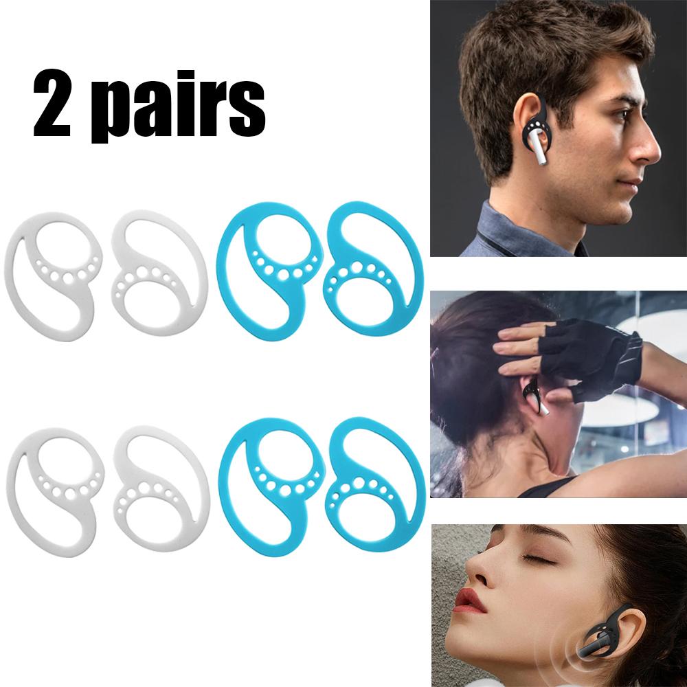 1-4 Pair Silicone Earphones Holder Portable Anti-Slip Silicone Earplug Hook Anti-Drop Secure Ear Earplug Solid Protector Tools