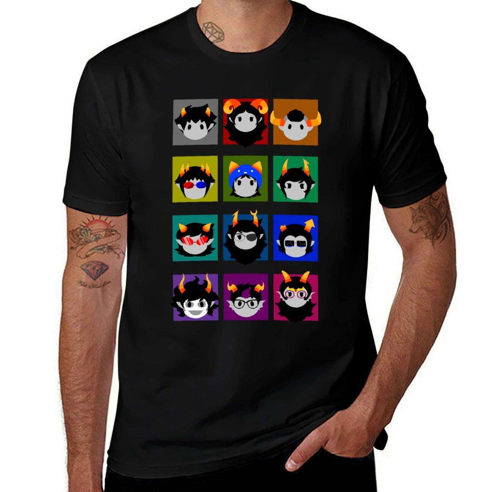 2026 New Fashion Chibi Homestuck Trolls TShirt Man T Shirts for Men Casual T Shirt Man Luxury High Quality Comfortable TShirt S